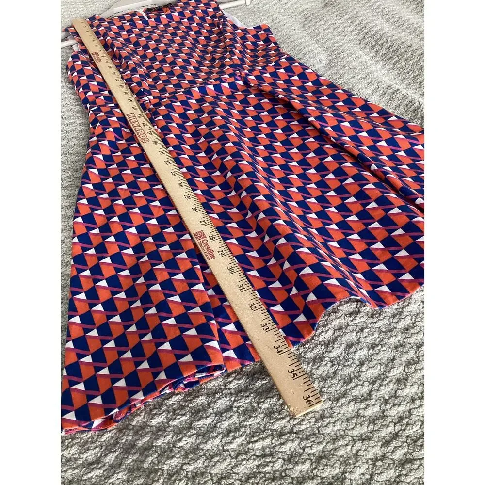 Kate spade‎ Saturday pleated flare dress with geometric pattern women's size 6